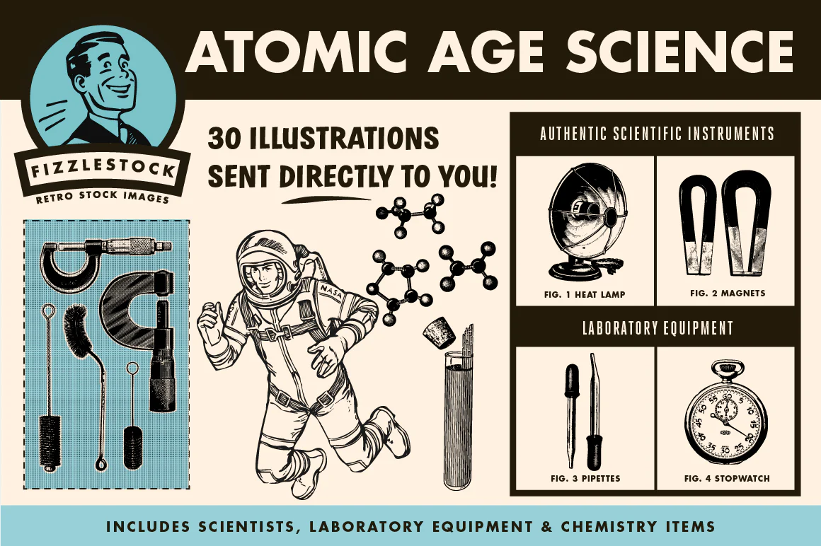 Atomic Age Science Part II | Retro Clip Art - Image 3