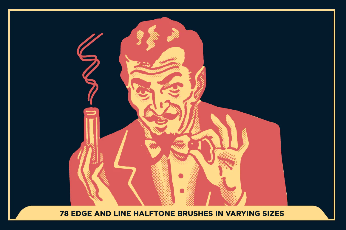 Black Magic Halftones | Vector Halftone Pattern Brushes for Adobe Illustrator - Image 11