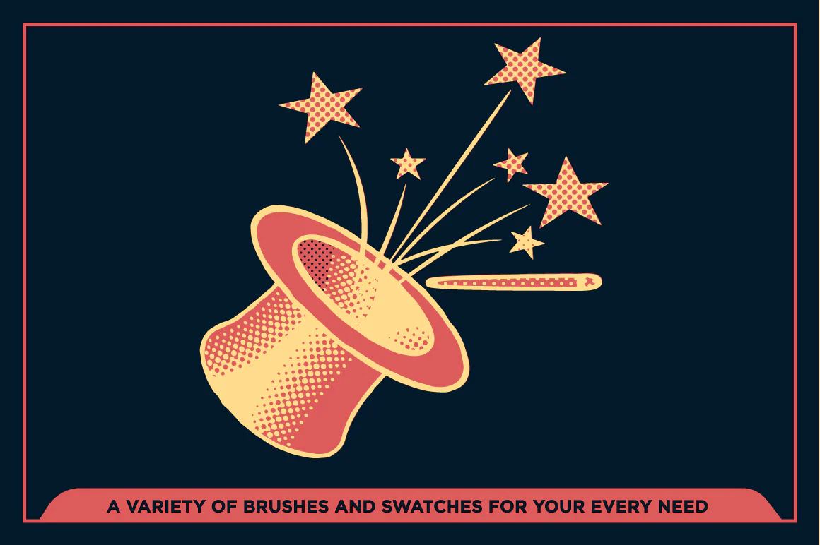 Black Magic Halftones | Vector Halftone Pattern Brushes for Adobe Illustrator - Image 12
