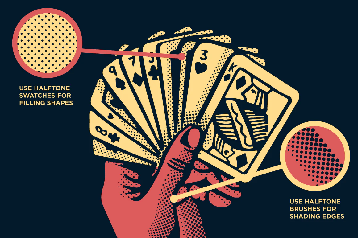 Black Magic Halftones | Vector Halftone Pattern Brushes for Adobe Illustrator - Image 9