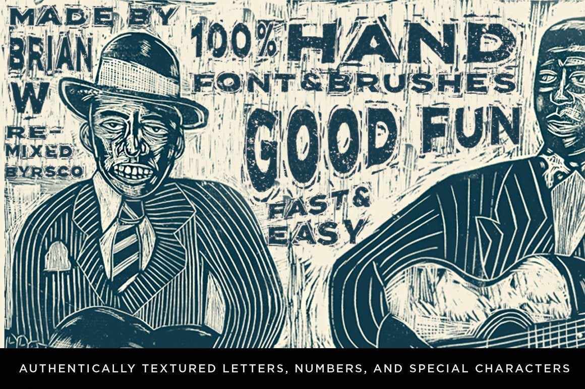 Blockprint Font & Brush Pack for Adobe Illustrator and Adobe Photoshop - Image 10