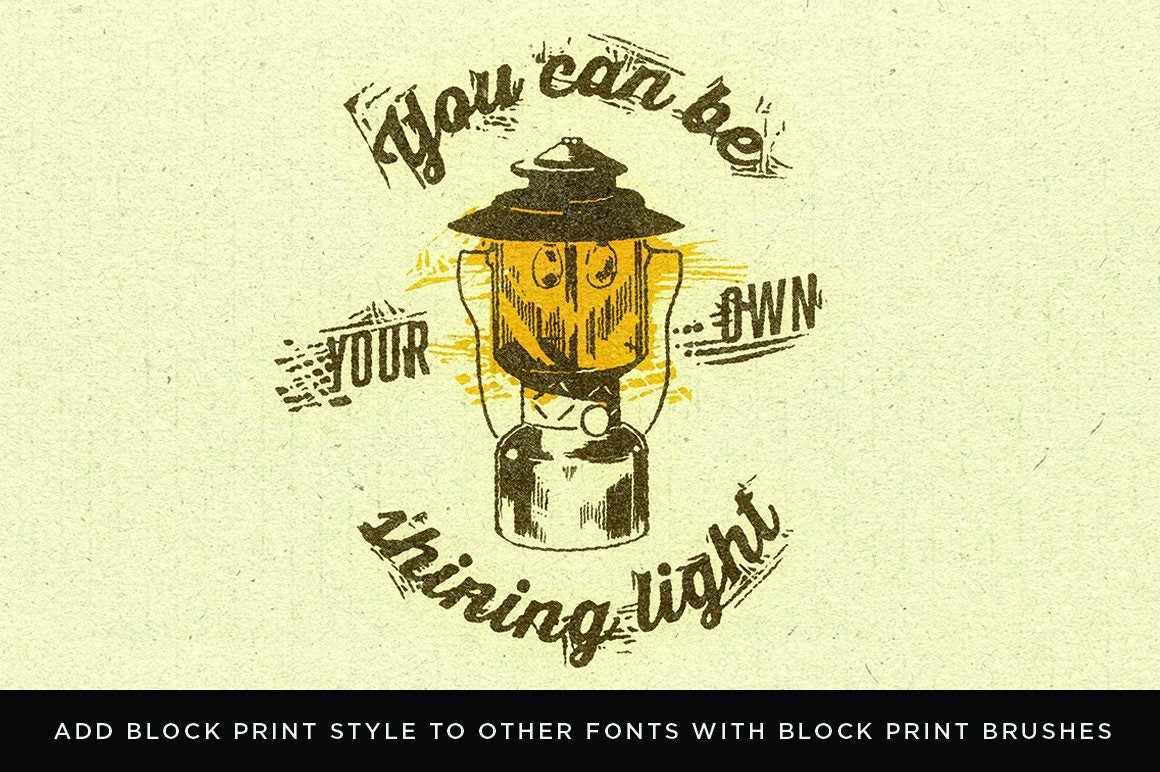 Blockprint Font & Brush Pack for Adobe Illustrator and Adobe Photoshop - Image 13