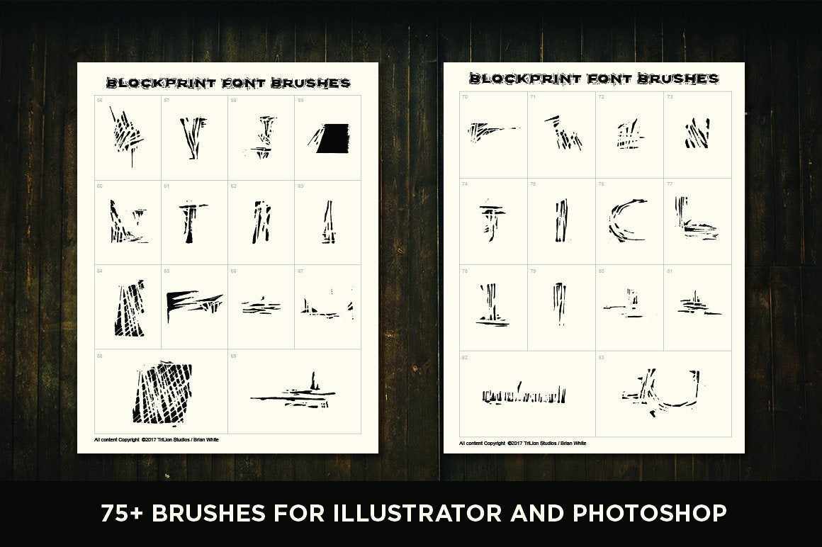 Blockprint Font & Brush Pack for Adobe Illustrator and Adobe Photoshop - Image 17