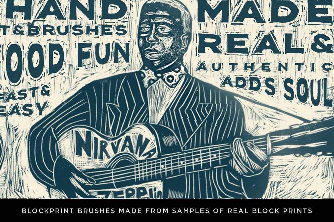 Blockprint Font & Brush Pack for Adobe Illustrator and Adobe Photoshop - Image 4