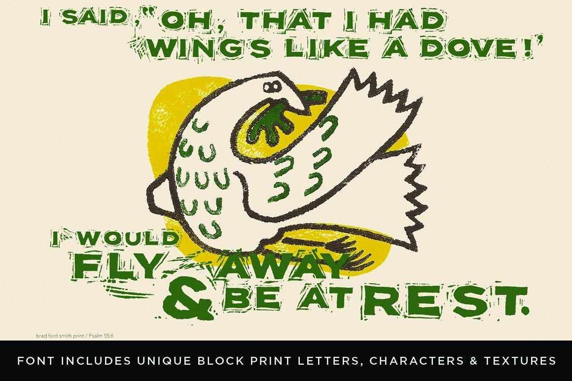 Blockprint Font & Brush Pack for Adobe Illustrator and Adobe Photoshop - Image 5