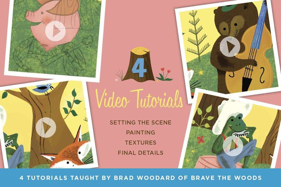 Woodland Wonderland Brush & Tutorial Pack for Adobe Photoshop - Image 6