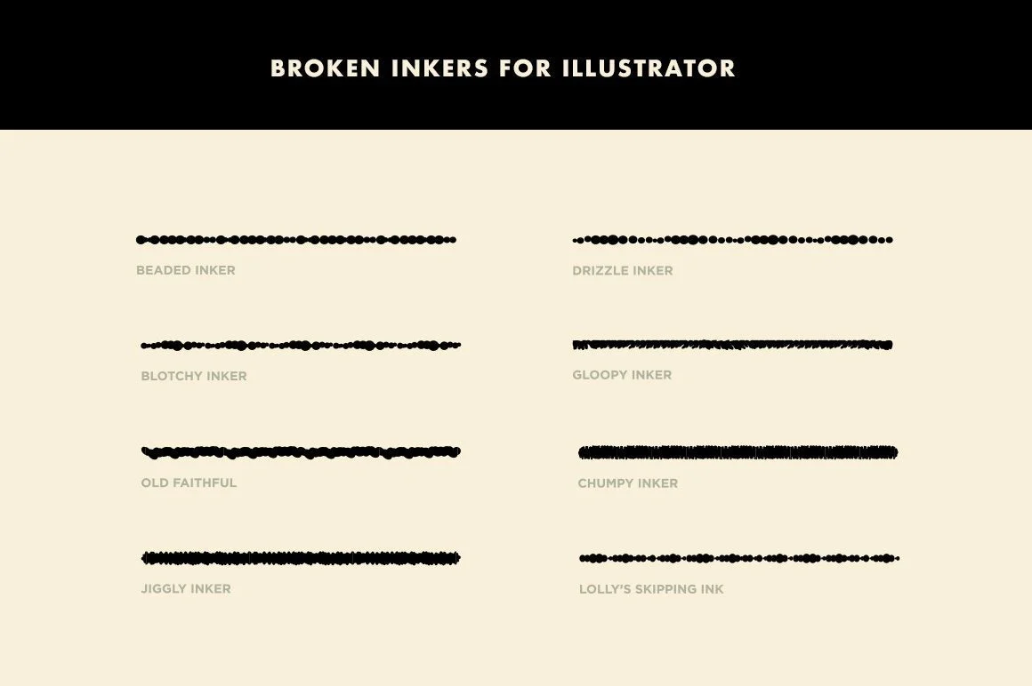 Broken Inkers Brush Set for Adobe Illustrator - Image 8