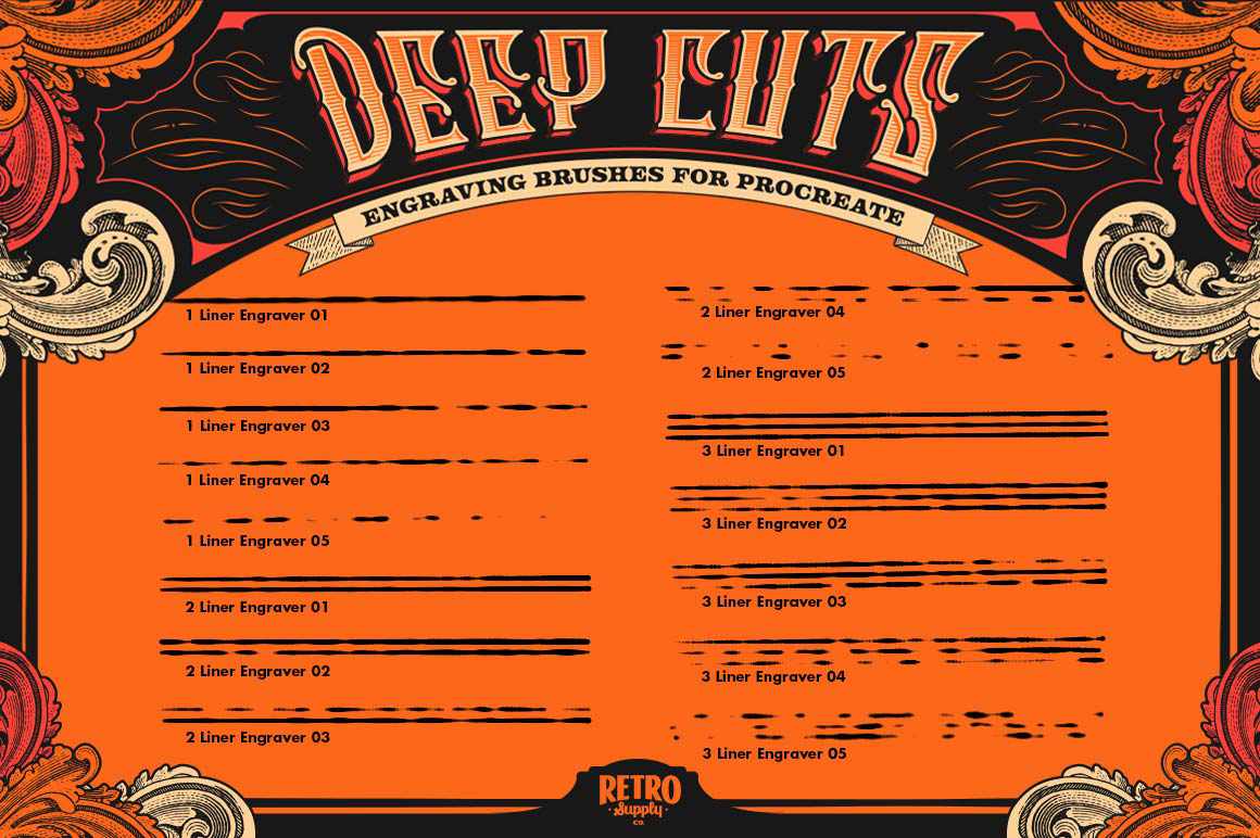 Deep Cuts | Engraving Brushes for Procreate - Image 7