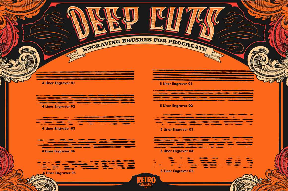 Deep Cuts | Engraving Brushes for Procreate - Image 8