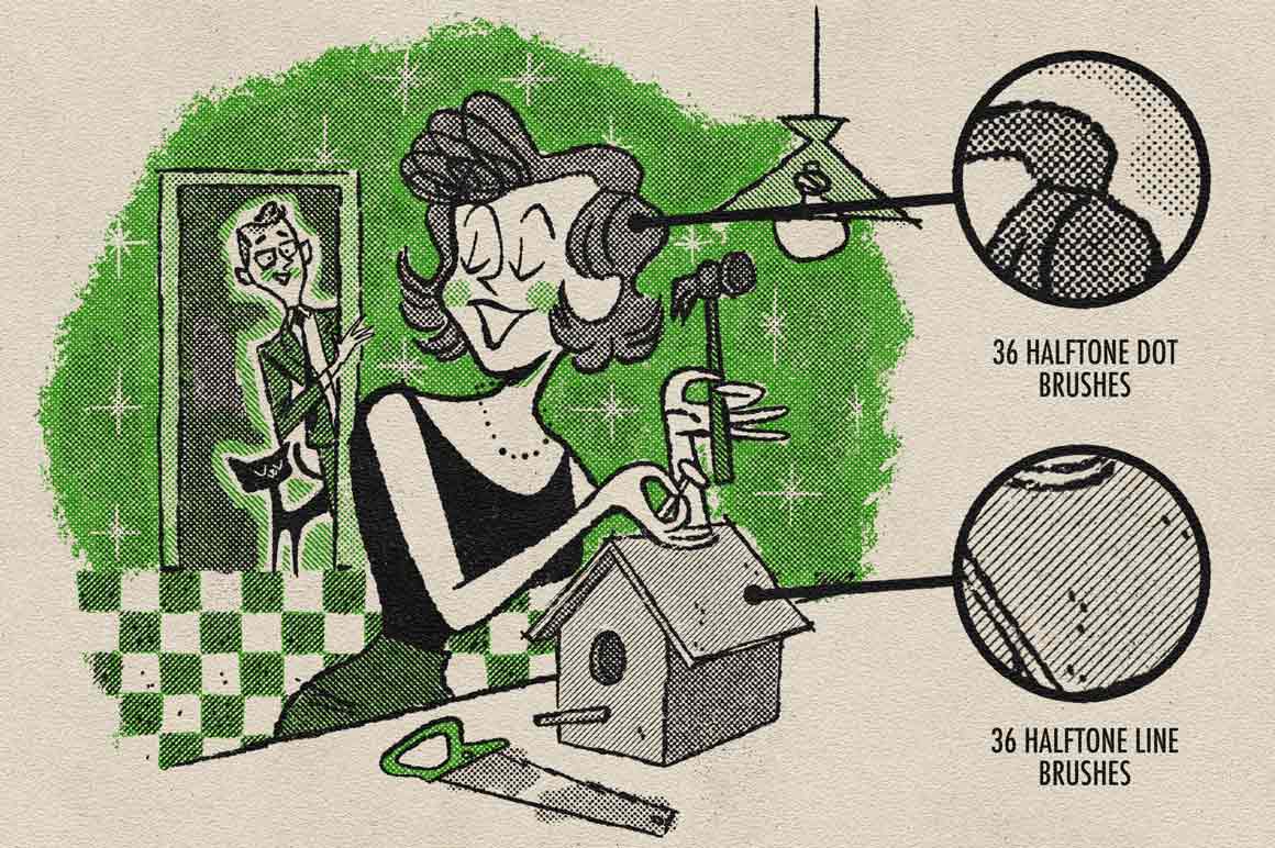 DupliTone Halftone Brushes for Procreate - Image 5