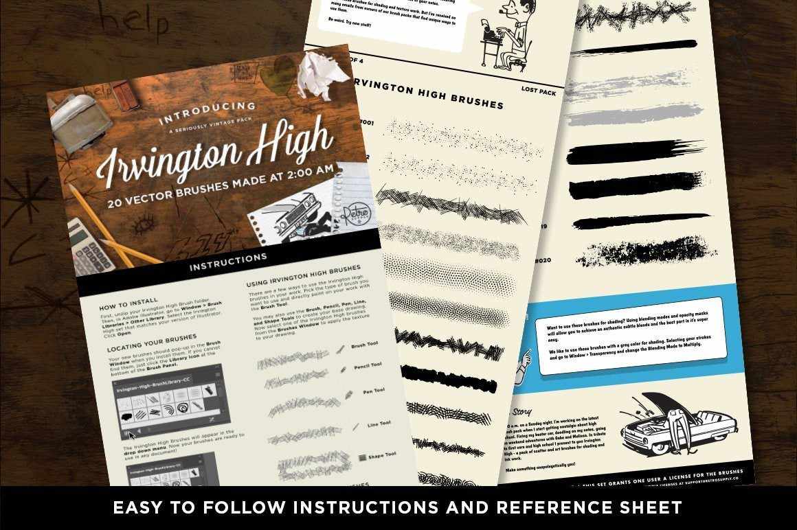 Irvington High Vector Brushes for Adobe Illustrator - Image 6
