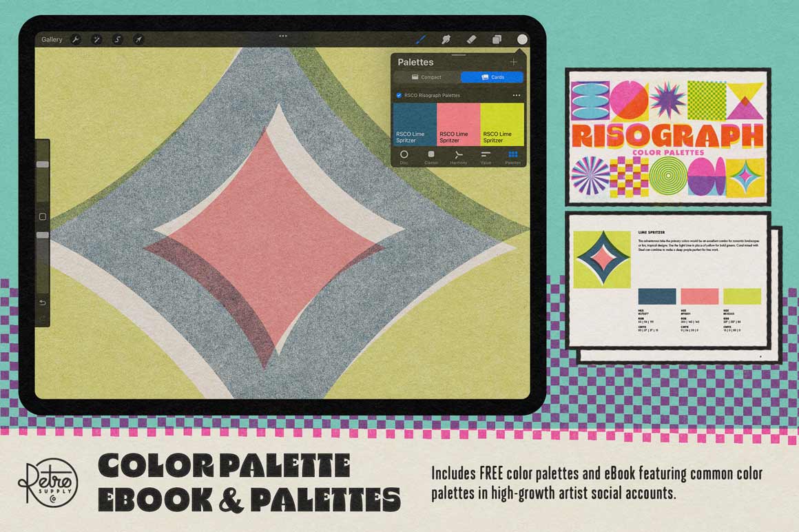 Risograph Brush and Texture Kit for Procreate - Image 12