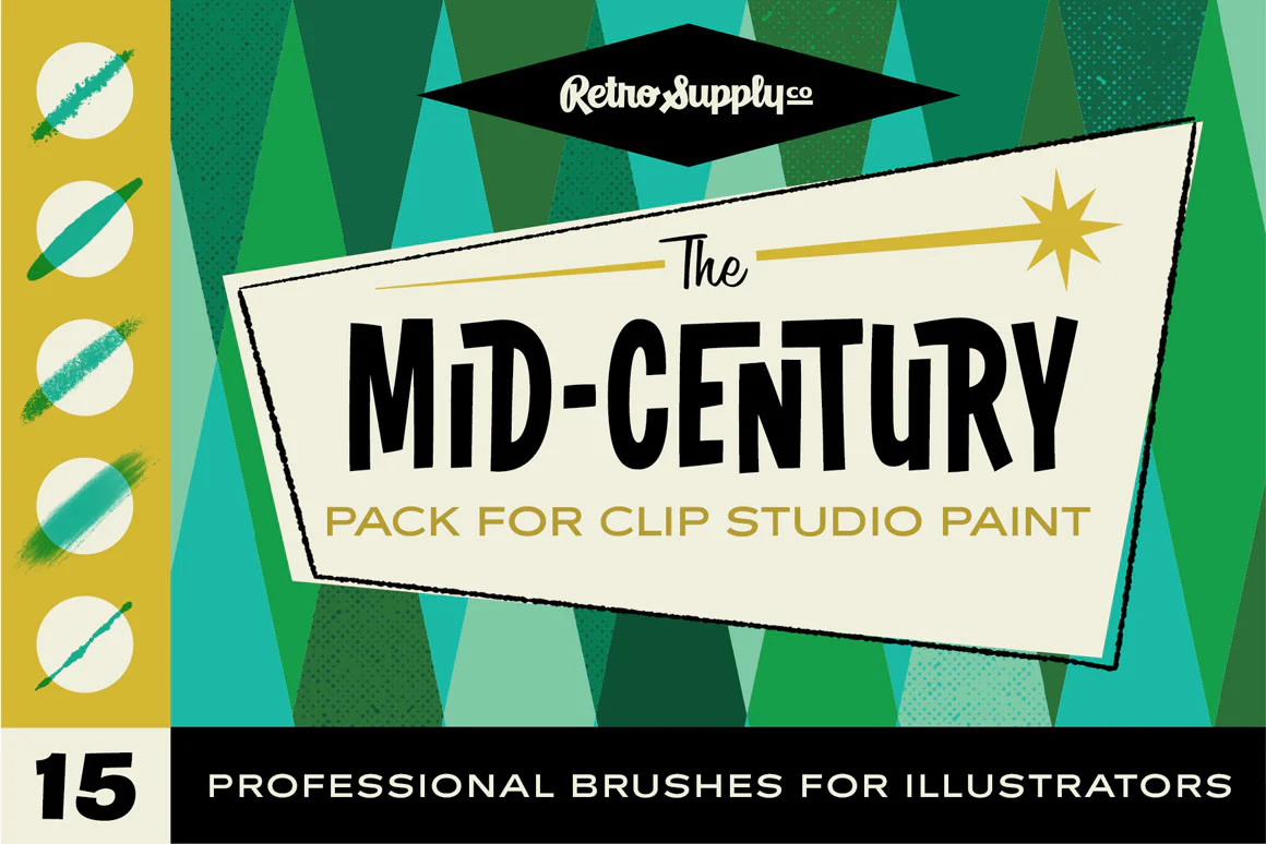 The Complete Mid-Century Brush Collection for Clip Studio Paint - Image 2