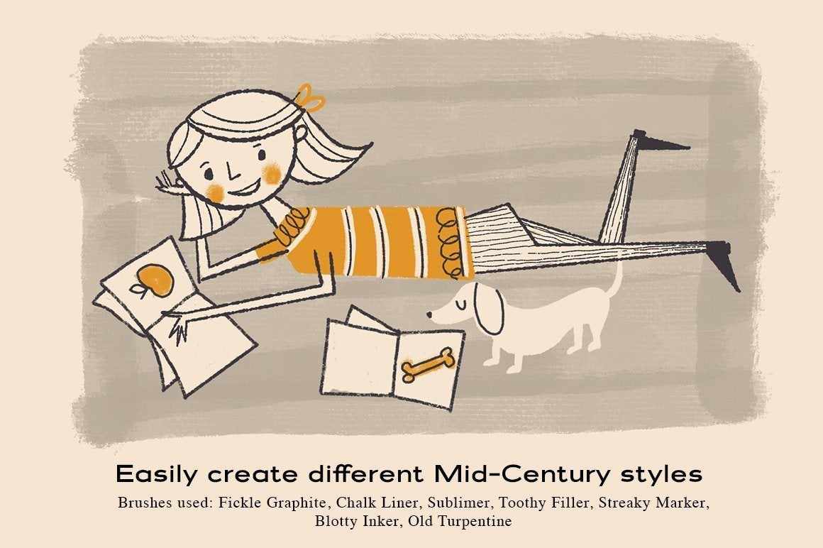 The Complete Mid-Century Brush Collection for Procreate - Image 22